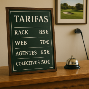 Tarifas escaparate RACK ONLINE en campos de golf